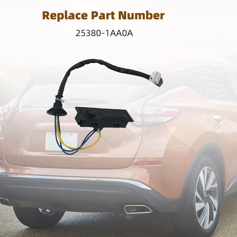 Narcilors Rear Trunk Lid Release Tailgate Opening Switch 25380-1AA0A Replacement for Nissan Murano 3.5L 2009-2014 Quest 3.5L 2011-2017 - Image 5